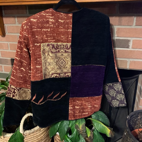 Julia Kim 90s Vintage Jewel Tones Brocade Jacket Shacket - Picture 3 of 15
